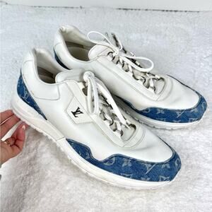 Louis Vuitton Men’s Denim LV Monogram Leather Athletic Sneakers Size 12
